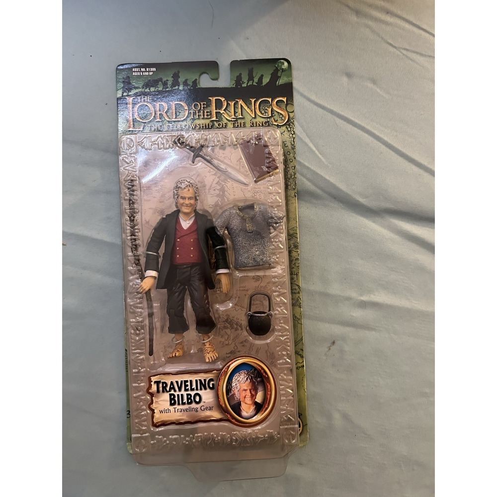 LOTR Fellowship of the Ring Traveling Bilbo Vintage Action Figure Toy Biz 2003